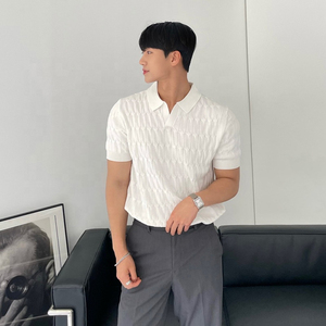 Pull blanc pour hommes de qualité supérieure pour polos Jersey doux tricoté Designer plaine Viscose T-Shirt décontracté motif solide - Product Image 5