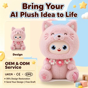 Peluche de chat rose personnalisée, jouet interactif électronique intelligent avec IA parlante, animal en peluche pour enfants, cadeau d'anniversaire, vente en gros - Product Image 4