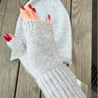 Gants sans couture gris premium pour femme, style streetwear, en textile turc de haute qualité, décontractés, sportifs, élégants, chauffe-mains d'hiver