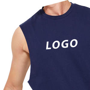 Camisetas sin mangas Vintage para hombre, ropa de gimnasio de secado rápido de gran tamaño, camiseta atlética desgastada, camiseta de entrenamiento, camiseta informal bordada de punto - Product Image 2