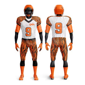 Uniformes de football américain professionnels - Marque GAIN INTERNATIONAL 100% polyester respirant 300g Manches courtes Couleurs personnalisables - Product Image 1