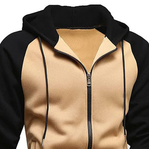 2025 Custom Logo French Terry Embroidery Plain Cropped Cotton Breathable <b>Full</b> <b>Zip</b> Up Hoodie For Men - Product Image 5