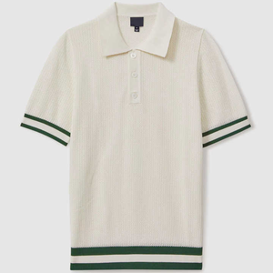 Venta caliente Diseño al por mayor Bordado Logo Manga corta Algodón Verano Malla Golf Crochet Camiseta Alta calidad Hombres Polos - Product Image 1