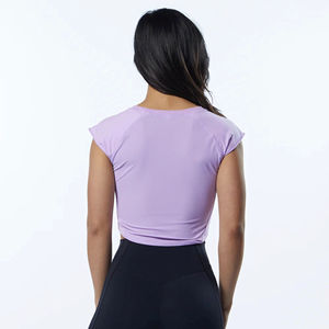 Nueva Camiseta de manga corta informal de verano a la moda para mujer, camiseta transpirable de color sólido con cuello redondo y estampado digital - Product Image 2