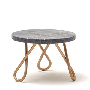 Ensemble de supports à gâteaux en marbre 2 pièces, base ronde en métal doré, dessus en pierre blanche, présentoir élégant pour desserts, personnalisation OEM - Product Image 2