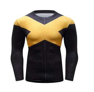 Top vente o-cou à manches longues Rash Guard pour hommes personnalisé bicolore couleur respirant Compression porter en vente - Product Image 6