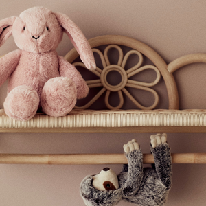 Étagère murale en rotin faite à la main étagère de rangement suspendue conception de fleurs pour chambre d'enfants organisateur de décor de pépinière - Product Image 6