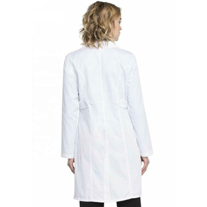 Blouse de laboratoire structurée à manches longues pour infirmière, pour médecin, unisexe, fermeture sécurisée à l'avant, polyester/coton blanc, usage hospitalier - Product Image 5