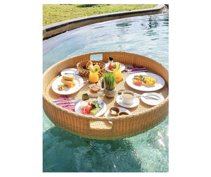 Exportador Bandeja decorativa Plástico Bali Bandeja de desayuno flotante Bandeja de ratán rinkwoven flotante - Product Image 4