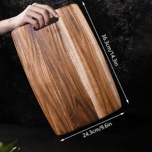 Planche à découper en bois d'acacia-Planche à découper en bois avec poignée pour viande/pain/légumes/fruits/fromage servant de décor de cuisine - Product Image 3