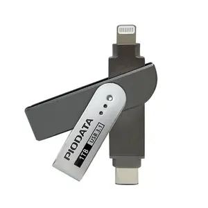 PioData iXflash 1TB MFi Certified Flash Pen Drive for iPhone/iPad/Mac/PC USB 3.1 Type C Lightning External Storage Memory