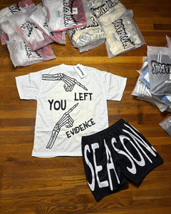 Conjunto de camiseta y pantalones cortos con estampado de calavera para hombre, ropa informal de mezcla de algodón, conjunto de dos piezas con logotipo personalizado, ropa de verano - Product Image 4