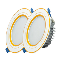 Downlight LED minimaliste moderne à usage domestique 7W 20W 30W Options 6500K COB TOS Bordure dorée Corps en plastique en aluminium encastré Vietnam
