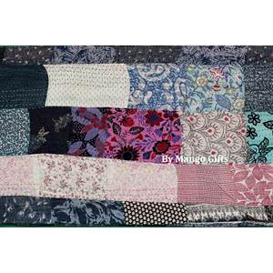 Wholesale Patchwork Vintage <b>Kantha</b> Quilt Bedspread Queen Size 100% Cotton Indian Bedcover Ralli <b>Throws</b> for Home Use - Product Image 4