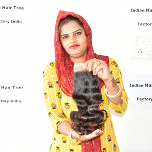 Vendeur de cheveux indiens 100% Wear and Go Virgin Raw Indian Perruques Cheveux Humains4 * 4 Fermeture Lace Front Cuticule Alignée - Product Image 4