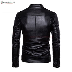 Produit le plus vendu Veste supérieure en cuir Meilleurs vestes en cuir minces pour hommes d'hiver Veste en cuir de conception personnalisée pour homme - Product Image 3
