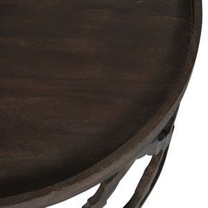 Mesa de centro de madera de mango marrón oscuro rústico y llamativo de diseño vintage mesa de centro de uso diario de alta calidad - Product Image 4