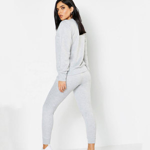 Women Tracksuit Set Custom Logo Casual Outfit, Premium Cotton <b>Blend</b>, OEM Factory Wholesale. - Product Image 2