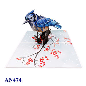 Tarjeta Pop-Up de Invierno con Diseño de Azulejos Azules, Personalizada, Hecha a Mano, Papel de Arte, Impresión Offset Navideña, Estilo Romántico, Superventas - Product Image 4