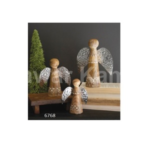 Adorno de ángulo superior de mesa de madera y vidrio de Metal marrón antiguo decorativo para fiesta de Navidad adornos de mesa de oficina en casa - Product Image 1