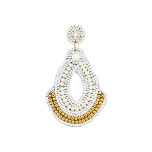 Alta moda al por mayor hecho a mano ganchillo semilla cuenta moda multicolor pendientes joyería artificial para mujeres pendientes - Product Image 4