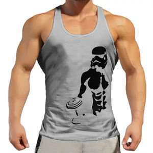 Camiseta sin Mangas de Alta Calidad para Hombre, Diseño Personalizado, Ropa Deportiva, Nueva Llegada, Cuello Tejido, Transpirable, Secado Rápido, Informal, 100% Algodón - Product Image 2