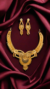 Buy Necklace Earrings <b>Set</b> with 22K Gold Plated Unique Designed <b>Women</b> Wear Necklace Earrings <b>Set</b> <b>Jewelry</b> - Product Image 3