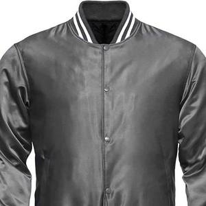 Vestes bomber en toile pour hommes les plus vendues avec col montant, motif uni, vêtements de sport d'hiver, fermeture éclair, doublure en nylon, broderie - Product Image 1