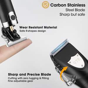 Juego de Cortapelos Profesional para Hombre, Afeitadora Eléctrica Recargable, Recortadora, Kit de Barbería de 3 Piezas, Instrucciones en Francés - Product Image 4