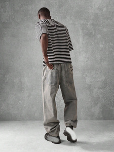 T-shirt à Épaules Dénudées Cropped 220g 240gsm 280gsm 320gsm T-shirt pour Hommes à Rayures Élégantes 100% Coton Coupe Ample - Product Image 4