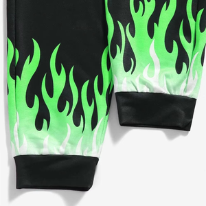 Respirant couleur bloc imprimé vêtements survêtement ensembles casual enfants survêtement ensembles vêtements de sport enfants à capuche pantalon survêtement - Product Image 4