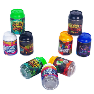In Stock 3.5g 100ml Soda Can Plastic <b>Jar</b> With Matte Label Multi Color Lids and Printed Patterns for Gummy Candy Dry Herb - Product Image 2
