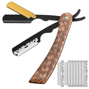 Professional Barber Straight Razor with 100 Single Edge Blades Premium Stainless Steel <b>Shaver</b> Razor for Men Grooming Using - Product Image 3