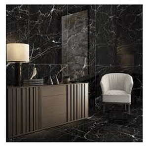 Hermoso Mármol Marino Negro Natural con Superficie Pulida, Ideal para Espacios Interiores Contemporáneos y Desarrollo Arquitectónico - Product Image 3