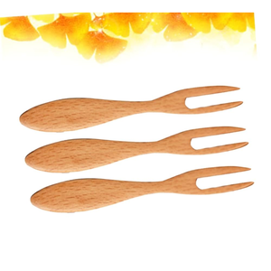 ชุดส้อมตักผลไม้ไม้สีเข้มสุดสร้างสรรค์ชุดช้อนส้อมด้ามไม้ขัดเงาสำหรับห้องครัวและร้านอาหารในราคาที่เหมาะสม - Product Image 1