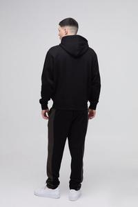 ชุดเซ็ตแทรคสูทผู้ชายผ้าฝ้ายคุณภาพสูงสำหรับฤดูหนาว สไตล์สตรีทแวร์ เสื้อฮู้ดดี้และกางเกงจ็อกเกอร์ทรงโอเวอร์ไซส์ ป้องกันแบคทีเรีย เอวยางยืด - Product Image 2