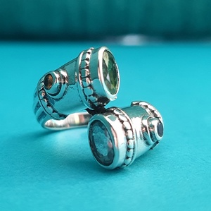 แหวนเงินแท้925อเมทิสต์ซิทรินควอตซ์ตัดแฟชั่นอุปกรณ์เสริมสำหรับงานแต่งงาน - Product Image 1