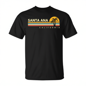 T-shirt promotionnel personnalisé rétro Santa Ana Californie - Product Image 2