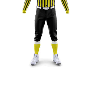 Custom Yellow Black Striped Baseball Uniform Full Sleeve Mandarin Collar Breathable 100% Cotton Unisex <b>Soccer</b> Apparel Adult Size - Product Image 5