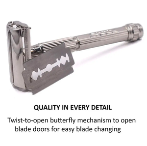 Rasoir de sécurité 2-en-1 réutilisable et écologique OEM ANAAIF, instrument de beauté à bord droit en acier inoxydable, vente en gros, produit phare - Product Image 5