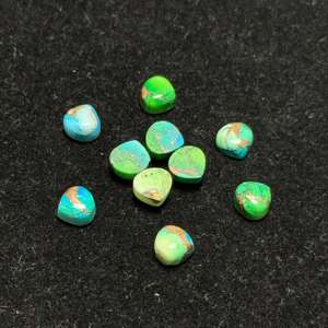 AAA + alta calidad tamaño personalizado forma de corazón Pavo Real Natural cobre Kingman turquesa cabujón verde piedra preciosa para joyería suelta - Product Image 6