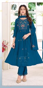 ชุด anarkali kurti ผ้าฝ้ายพร้อมดีไซน์สวยสำหรับงานปาร์ตี้ - Product Image 6