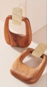 Vintage Different Shape <b>Wooden</b> Handmade Earrings Shell Jewelry <b>Wicke</b> Straw Pendant Earrings Handmade Woven Earrings - Product Image 6