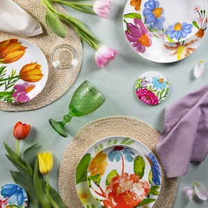 Set di 6 Calici Multicolore |   Ginkgo di Excelsa |   Capacità 35 cl |   Fatto a mano |   Vetro Colorato Adesivo |   Design Vintage - Product Image 2
