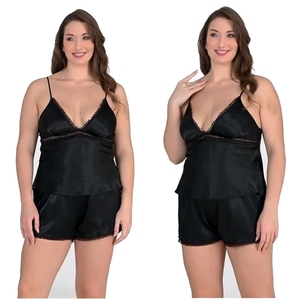 ENSEMBLE SHORT DE LINGERIE FANTAISIE NOIR DE GRANDE TAILLE dans une BOÎTE CADEAU SPÉCIALE 2XL 3XL 4XL - Product Image 6