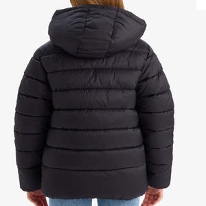 Blouson bombardier rembourré pour filles, col zippé, remplissage en polyester, poches latérales chaudes isolées, coupe élégante conçue pour l'hiver, couleur unie - Product Image 5