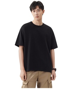 เสื้อยืดคุณภาพสูงแบบเรียบ ไซส์ใหญ่สำหรับผู้ชาย ขายส่ง เสื้อยืดผู้ชายผ้าฝ้าย 100% สกรีนโลโก้ตามสั่ง - Product Image 3