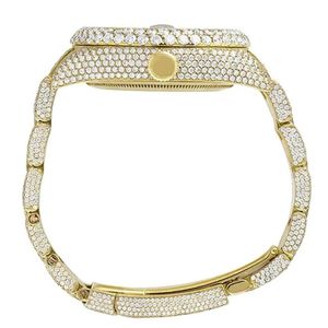 Calidad superior Acero inoxidable Mecánico Retro 7mm Business Charm Antiguo Totalmente helado VVS Clarity Moissanite Diamond Watch - Product Image 6