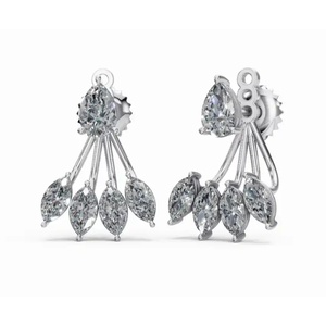 Boucles d'oreilles de créateur en or 9 carats de qualité supérieure, forme marquise et poire, bijoux de laboratoire, vente en gros, fournisseur OEM, exportateur B2B - Product Image 1