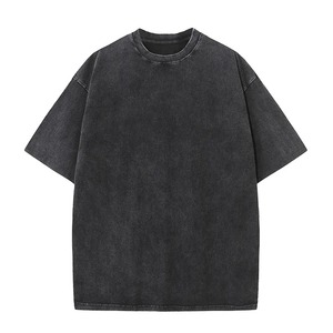 Hip Hop Heavyweight 100% Cotton Anti-UV 230g O-Neck Short Sleeve Quick Dry Loose Blank Acid Wash Custom Men Vintage T-Shirt - Product Image 1